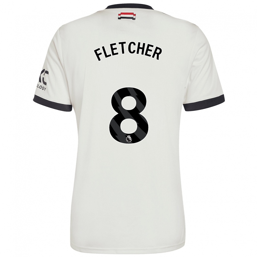 Kandiny Kinderen Tyler Fletcher #8 Gebroken Wit Thuisshirt Derde Tenue 2024/25 T-Shirt