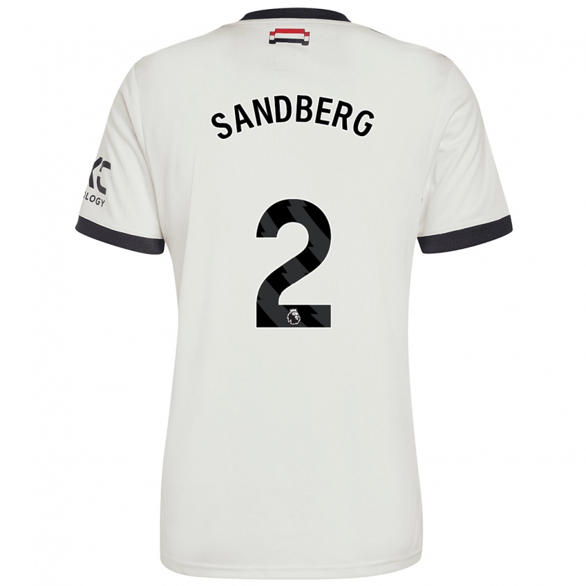 Kandiny Niño Camiseta Anna Sandberg #2 Blanquecino Equipación Tercera 2024/25 La Camisa