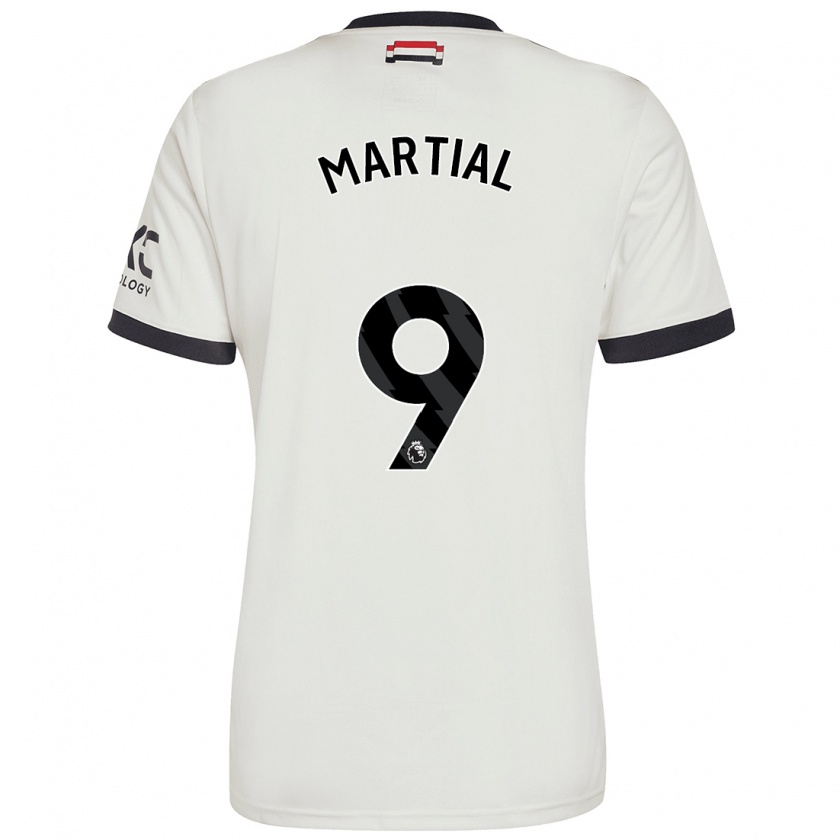 Kandiny Kinderen Anthony Martial #9 Gebroken Wit Thuisshirt Derde Tenue 2024/25 T-Shirt