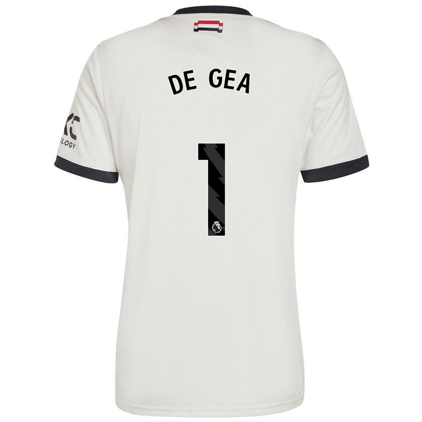 Kandiny Bambino Maglia David De Gea #1 Bianco Sporco Kit Gara Third 2024/25 Maglietta