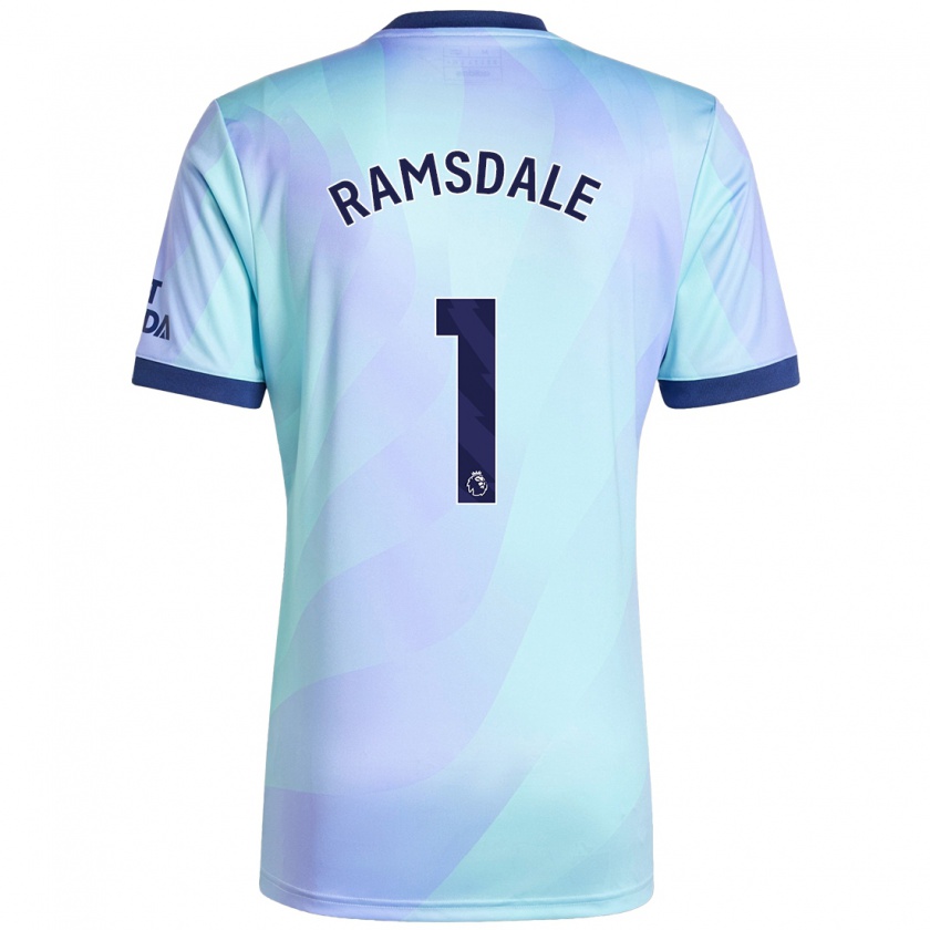 Kandiny Kinderen Aaron Ramsdale #1 Aqua Thuisshirt Derde Tenue 2024/25 T-Shirt