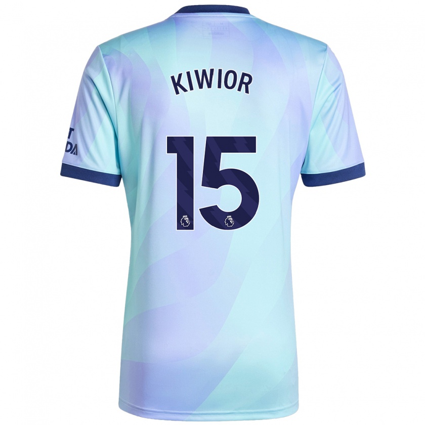 Kandiny Kinderen Jakub Kiwior #15 Aqua Thuisshirt Derde Tenue 2024/25 T-Shirt