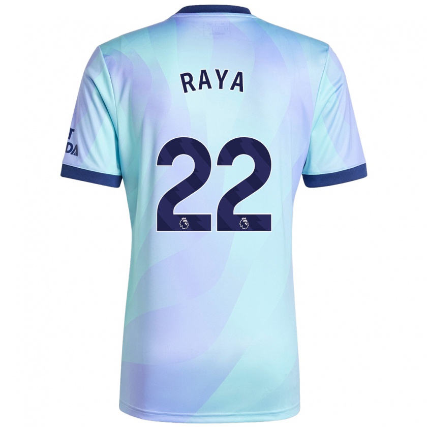 Kandiny Kinderen David Raya #22 Aqua Thuisshirt Derde Tenue 2024/25 T-Shirt