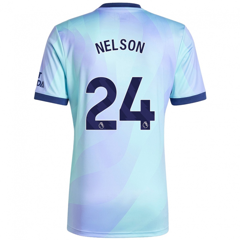 Kandiny Kinderen Reiss Nelson #24 Aqua Thuisshirt Derde Tenue 2024/25 T-Shirt