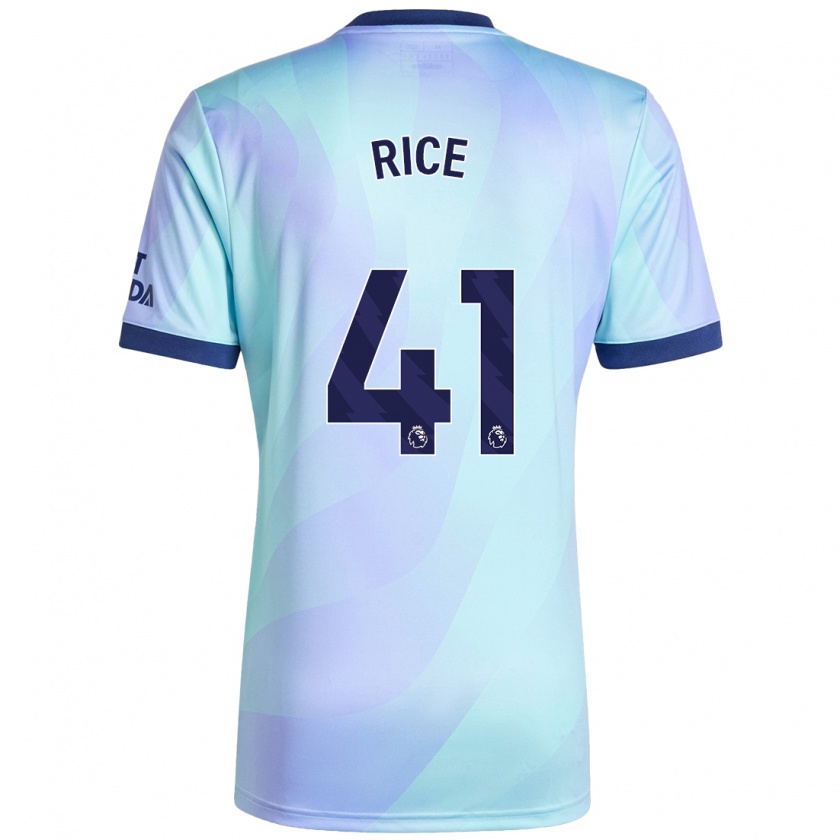 Kandiny Kinderen Declan Rice #41 Aqua Thuisshirt Derde Tenue 2024/25 T-Shirt