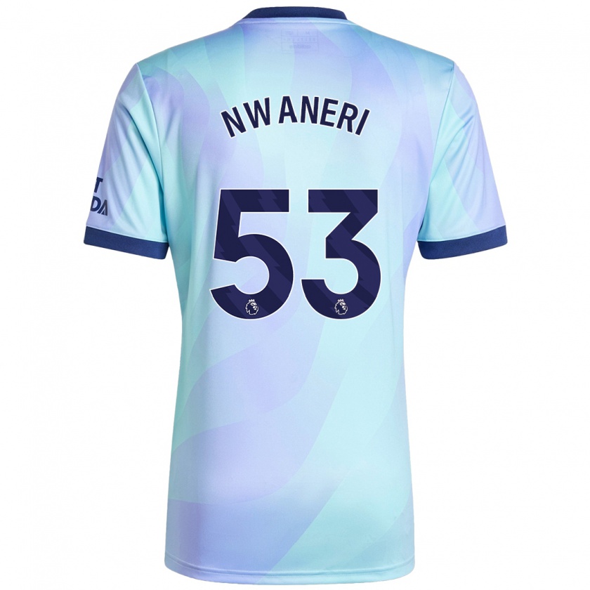 Kandiny Kinderen Ethan Nwaneri #53 Aqua Thuisshirt Derde Tenue 2024/25 T-Shirt