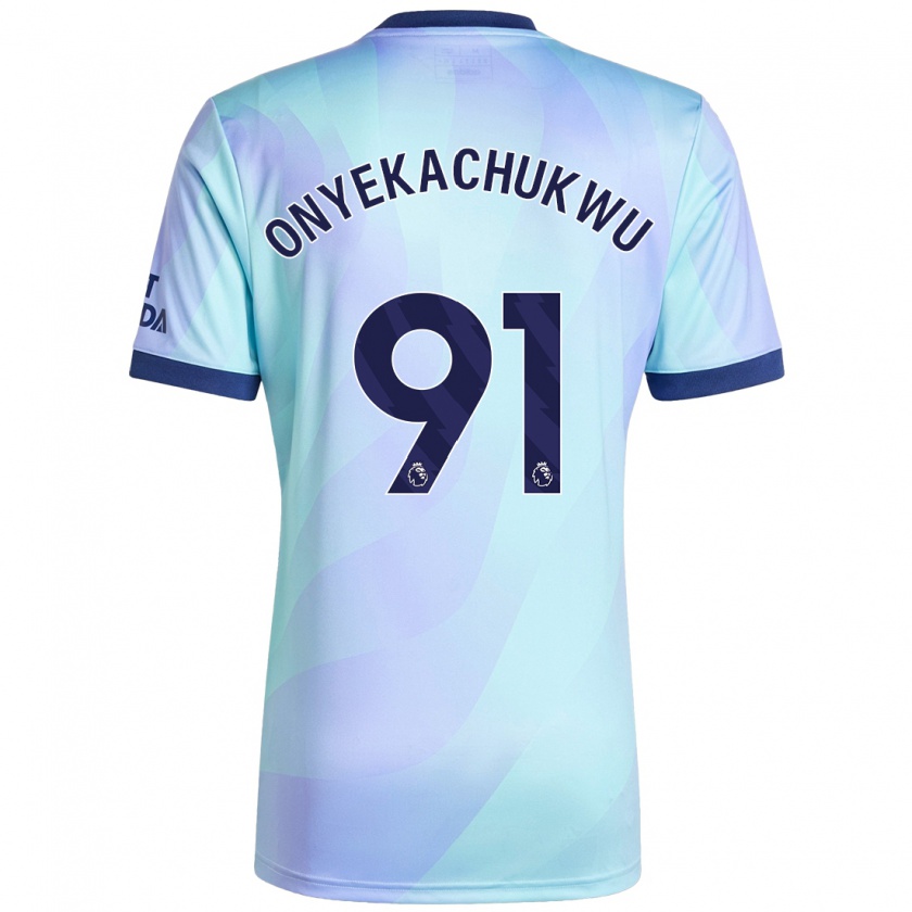 KandinyキッズSamuel Onyekachukwu#91アクアサードユニフォームシャツ2024/25ジャージーユニフォーム