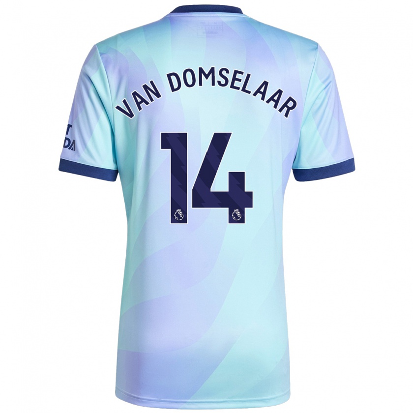 Kandiny Niño Camiseta Daphne Van Domselaar #14 Agua Equipación Tercera 2024/25 La Camisa