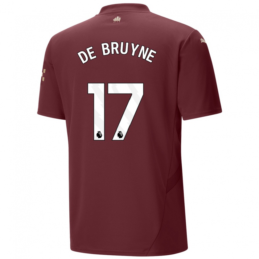 Kandiny Bambino Maglia Kevin De Bruyne #17 Marrone Kit Gara Third 2024/25 Maglietta