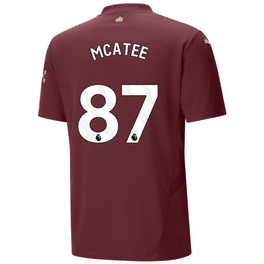 Kandiny Kinderen James Mcatee #87 Kastanjebruin Thuisshirt Derde Tenue 2024/25 T-Shirt België