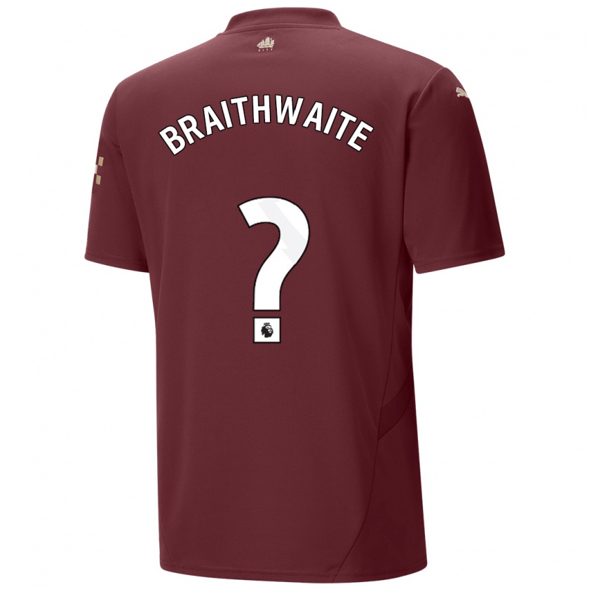 Kandiny Kinderen Kaden Braithwaite #0 Kastanjebruin Thuisshirt Derde Tenue 2024/25 T-Shirt