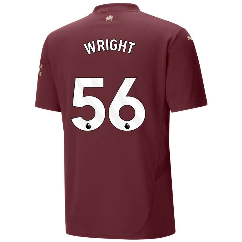 Kandiny Kinderen Jacob Wright #56 Kastanjebruin Thuisshirt Derde Tenue 2024/25 T-Shirt