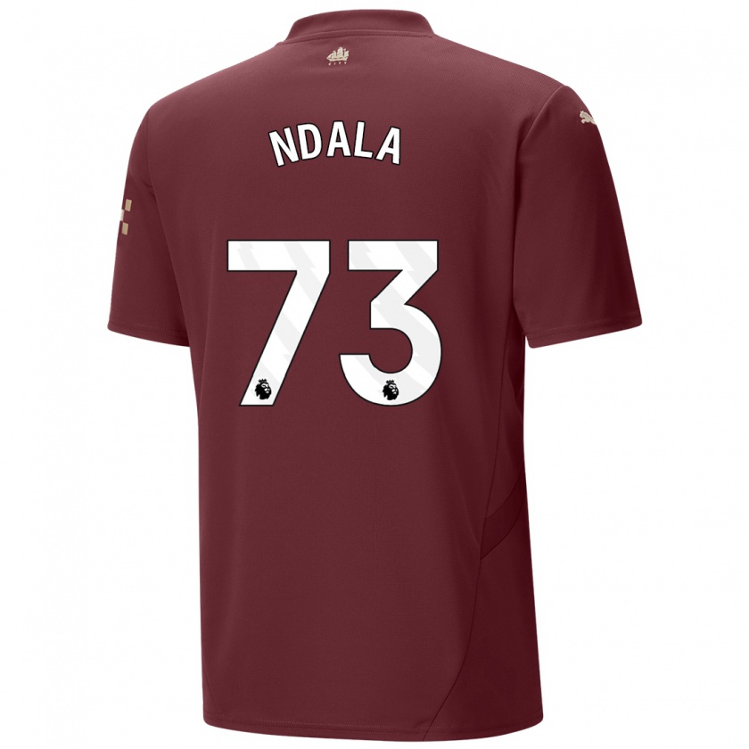 Kandiny Kinder Joel Ndala #73 Kastanienbraun Ausweichtrikot Trikot 2024/25 T-Shirt Österreich