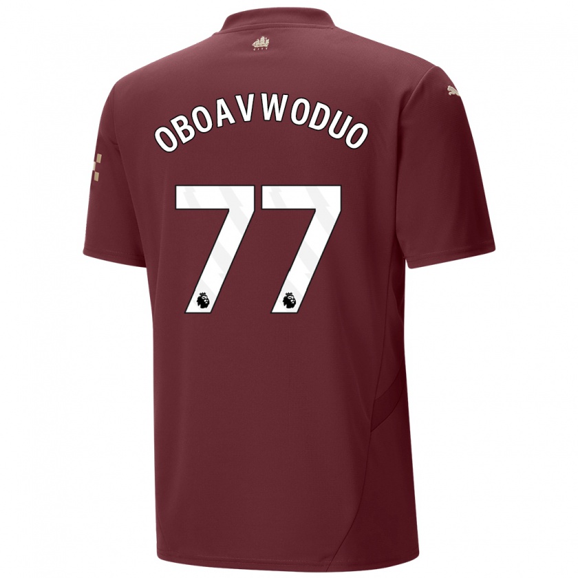 Kandiny Kinderen Justin Oboavwoduo #77 Kastanjebruin Thuisshirt Derde Tenue 2024/25 T-Shirt