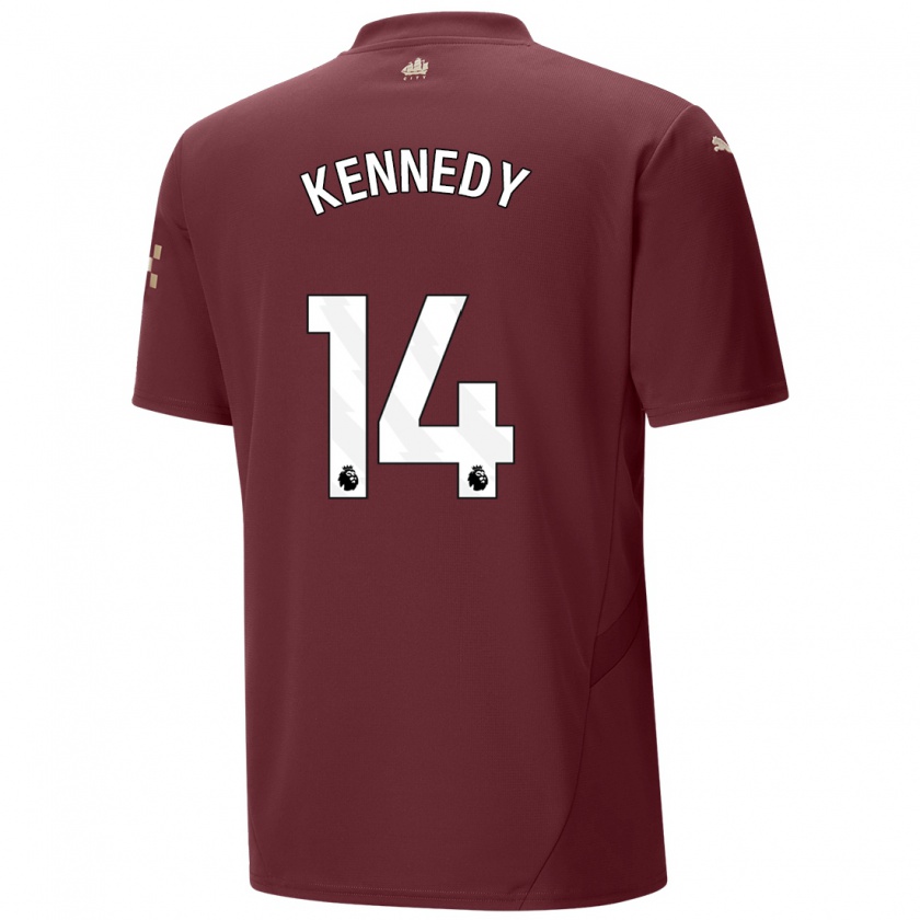 Kandiny Kinderen Alanna Kennedy #14 Kastanjebruin Thuisshirt Derde Tenue 2024/25 T-Shirt