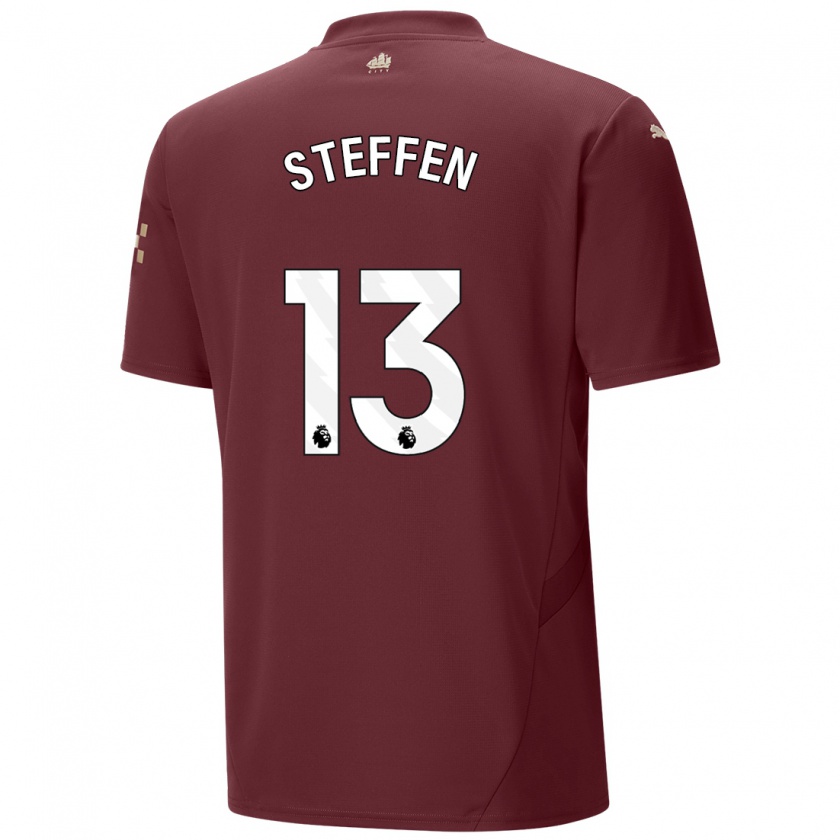 Kandiny Kinderen Zack Steffen #13 Kastanjebruin Thuisshirt Derde Tenue 2024/25 T-Shirt