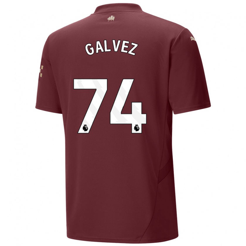 Kandiny Niño Camiseta Tomas Galvez #74 Granate Equipación Tercera 2024/25 La Camisa