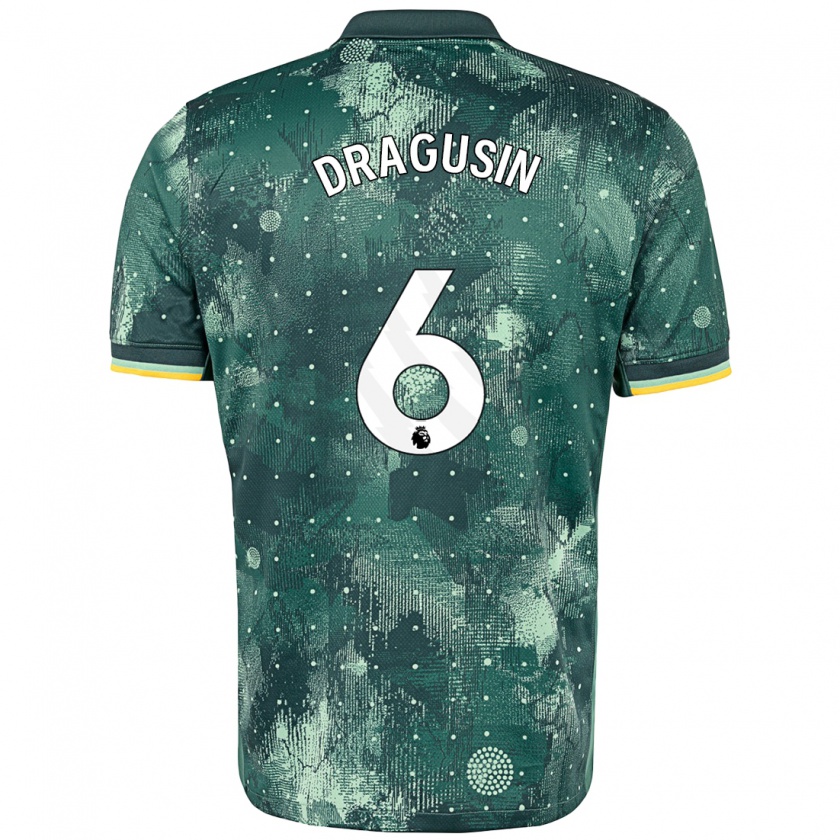 Kandiny Kinderen Radu Drăgușin #6 Muntgroen Thuisshirt Derde Tenue 2024/25 T-Shirt