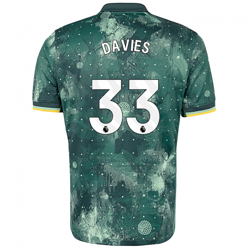 Kandiny Kinderen Ben Davies #33 Muntgroen Thuisshirt Derde Tenue 2024/25 T-Shirt