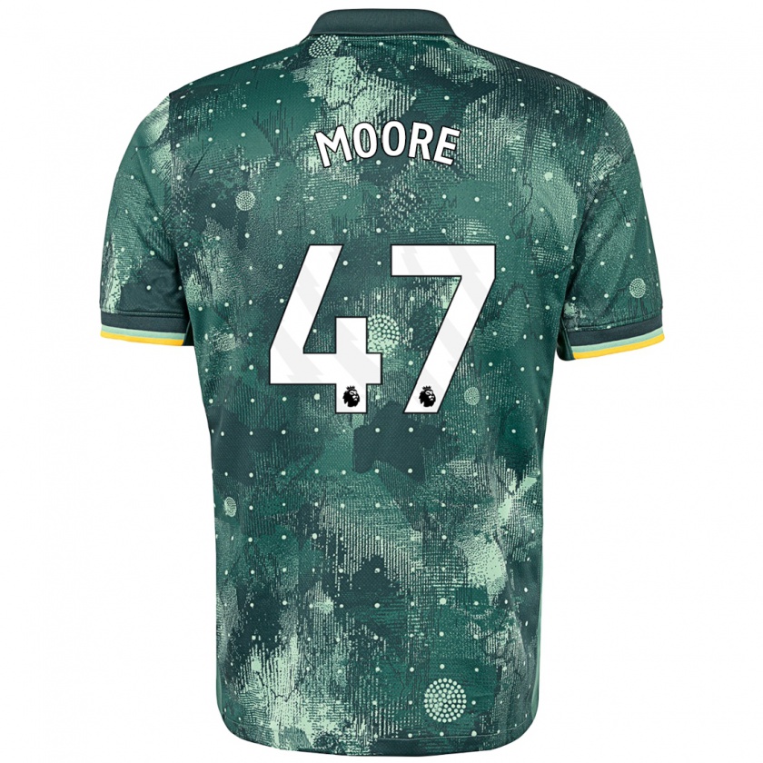 Kandiny Kinderen Mikey Moore #47 Muntgroen Thuisshirt Derde Tenue 2024/25 T-Shirt