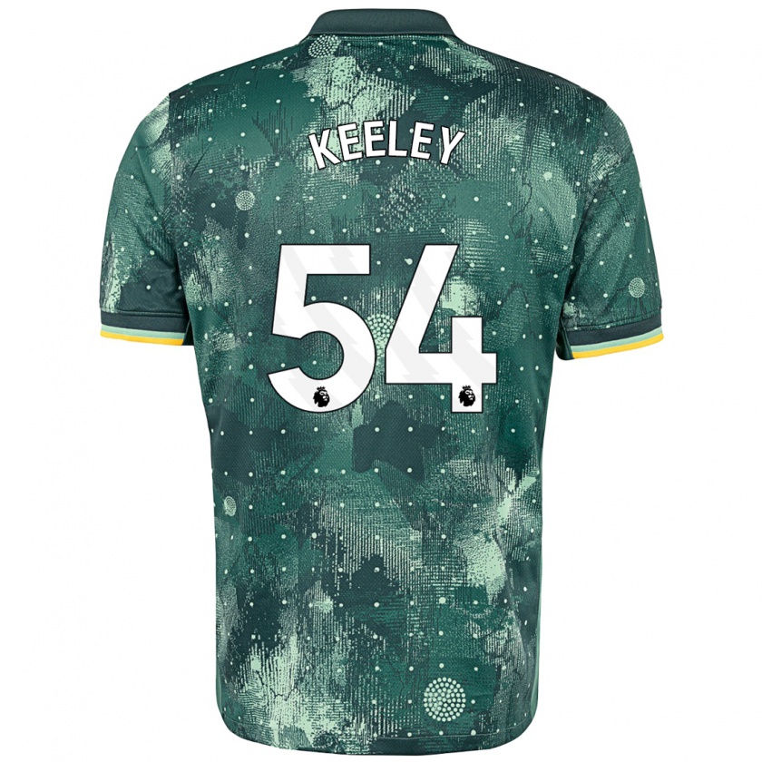 Kandiny Bambino Maglia Josh Keeley #54 Verde Menta Kit Gara Third 2024/25 Maglietta