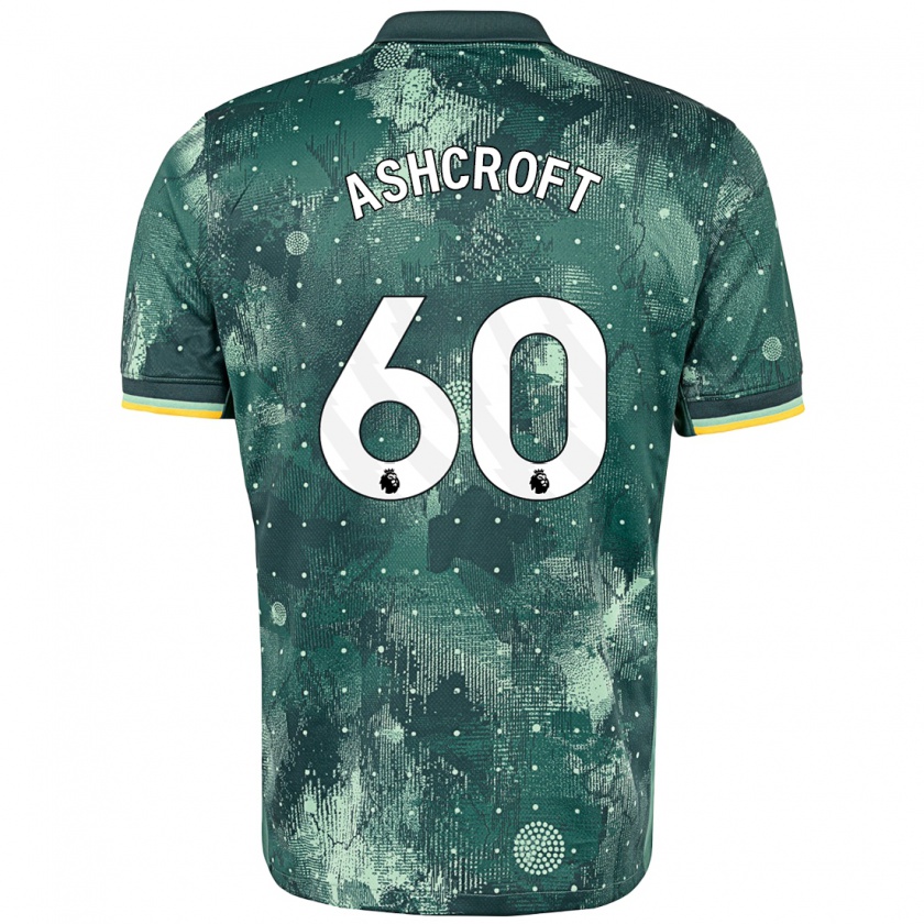 Kandiny Kinderen Tyrell Ashcroft #60 Muntgroen Thuisshirt Derde Tenue 2024/25 T-Shirt