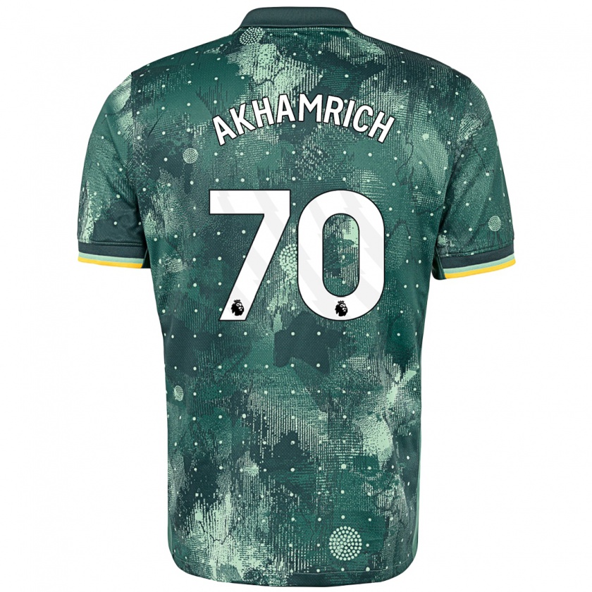 Kandiny Kinderen Yusuf Akhamrich #70 Muntgroen Thuisshirt Derde Tenue 2024/25 T-Shirt