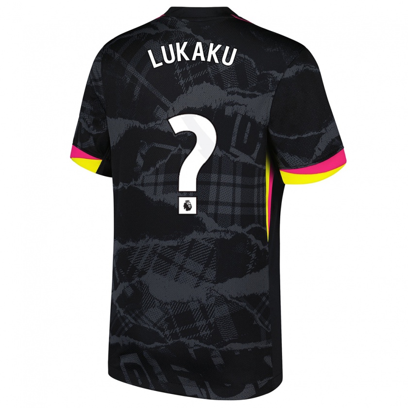 Kandiny Kinderen Romelu Lukaku #0 Zwartroze Thuisshirt Derde Tenue 2024/25 T-Shirt België