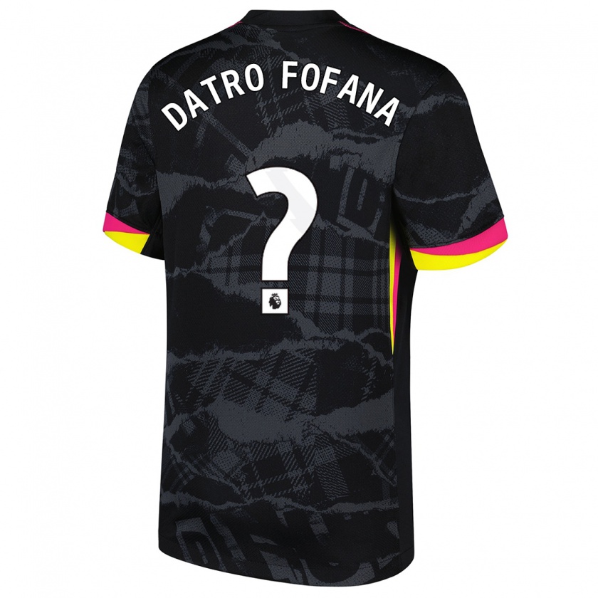 Kandiny Kinder David Datro Fofana #0 Schwarz Rosa Ausweichtrikot Trikot 2024/25 T-Shirt Österreich