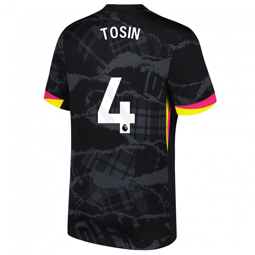 Kandiny Kinderen Tosin Adarabioyo #4 Zwartroze Thuisshirt Derde Tenue 2024/25 T-Shirt