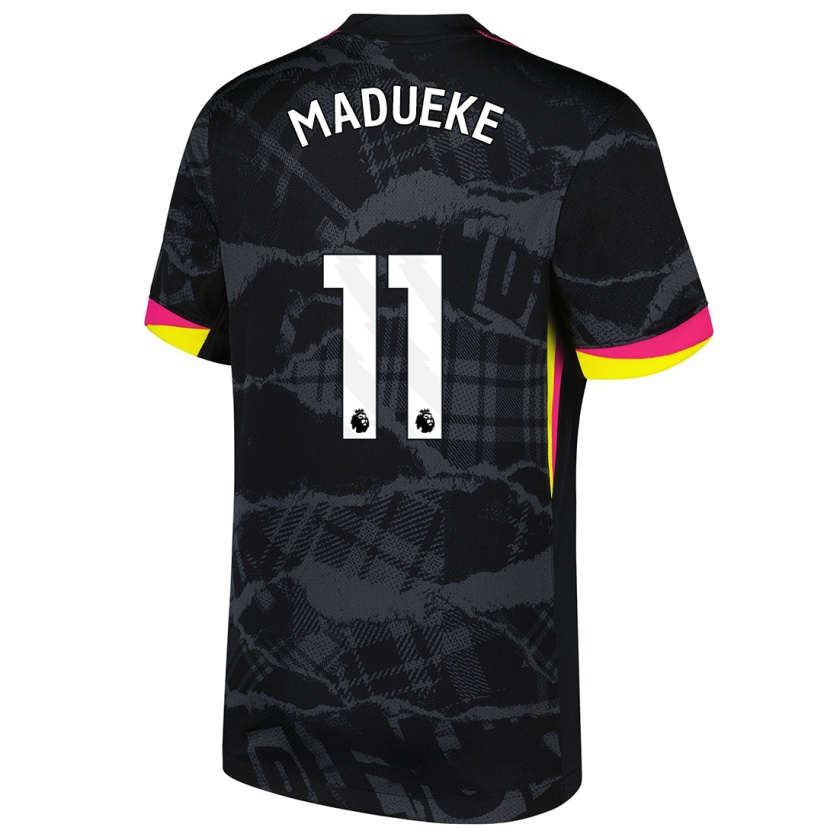 Kandiny Kinderen Noni Madueke #11 Zwartroze Thuisshirt Derde Tenue 2024/25 T-Shirt