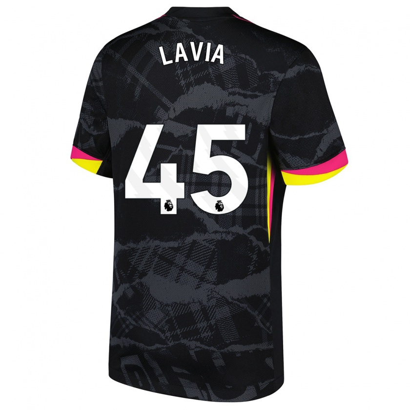 Kandiny Kinderen Roméo Lavia #45 Zwartroze Thuisshirt Derde Tenue 2024/25 T-Shirt