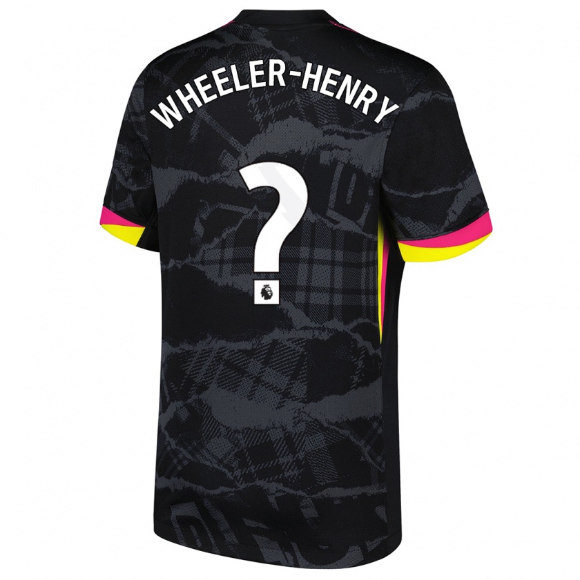 Kandiny Kinderen Joseph Wheeler-Henry #0 Zwartroze Thuisshirt Derde Tenue 2024/25 T-Shirt