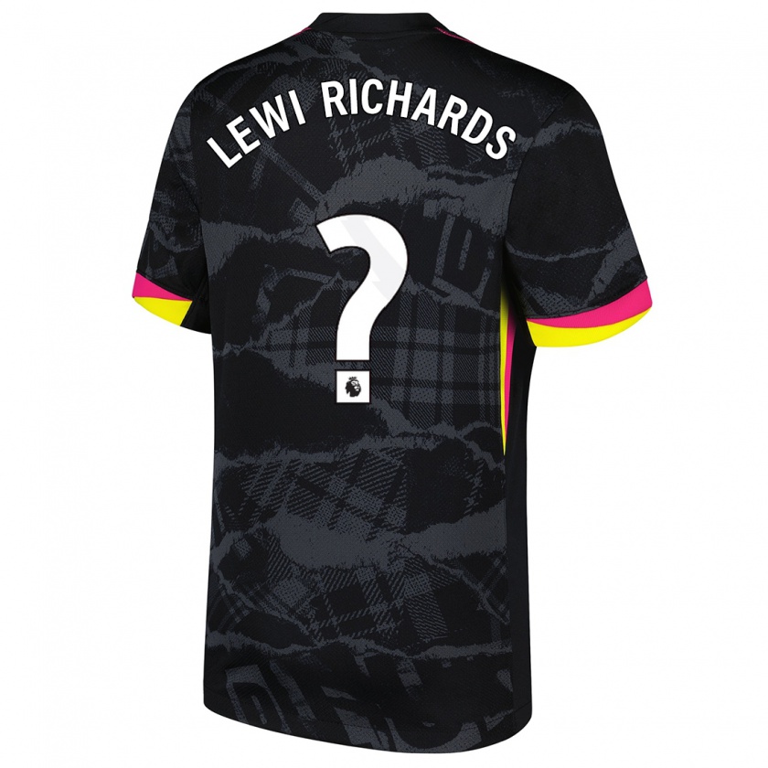 Kandiny Bambino Maglia Lewi Richards #0 Nero Rosa Kit Gara Third 2024/25 Maglietta