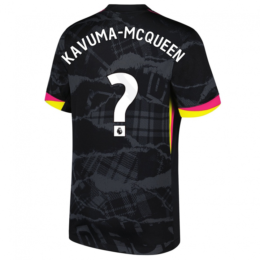 Kandiny Kinderen Ryan Kavuma-Mcqueen #0 Zwartroze Thuisshirt Derde Tenue 2024/25 T-Shirt