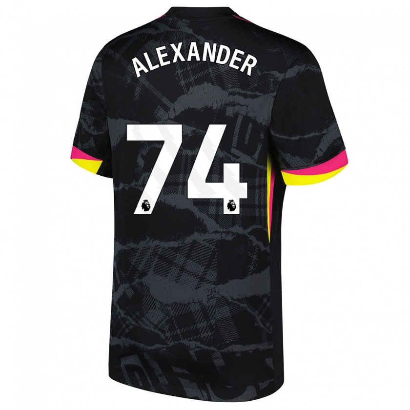 Kandiny Kinderen Reiss-Alexander Russell-Denny #74 Zwartroze Thuisshirt Derde Tenue 2024/25 T-Shirt