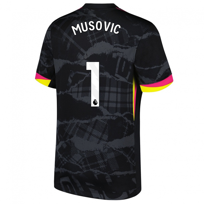 Kandiny Niño Camiseta Zećira Mušović #1 Negro Rosa Equipación Tercera 2024/25 La Camisa México