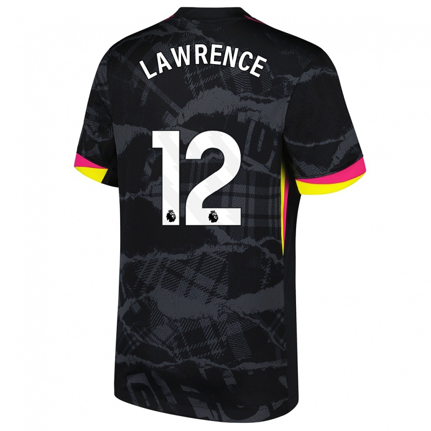 Kandiny Kinderen Ashley Lawrence #12 Zwartroze Thuisshirt Derde Tenue 2024/25 T-Shirt