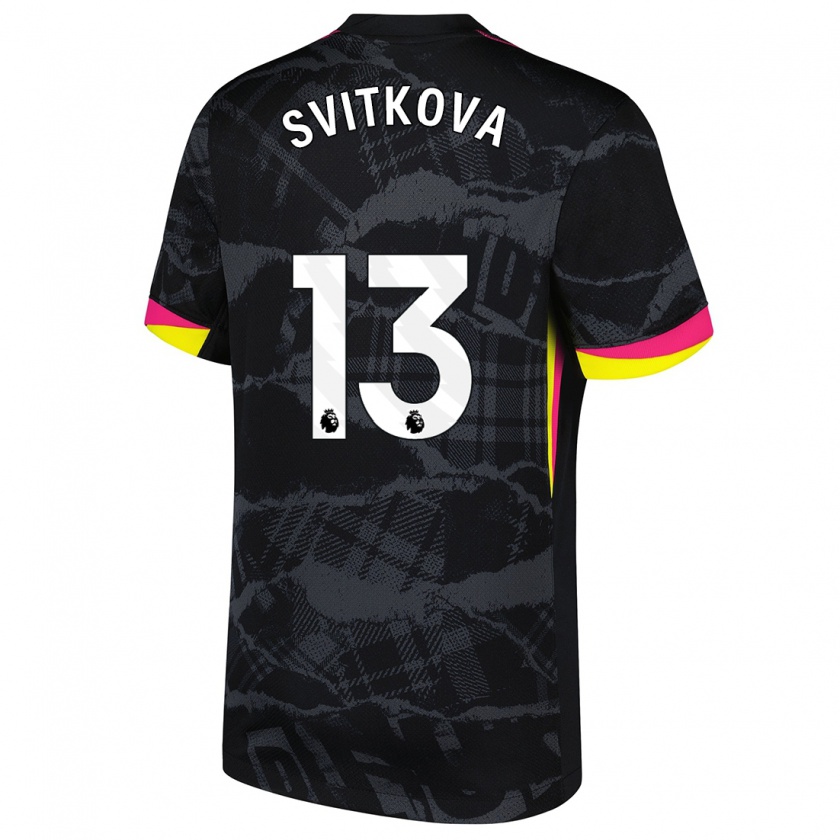 Kandiny Niño Camiseta Kateřina Svitková #13 Negro Rosa Equipación Tercera 2024/25 La Camisa México