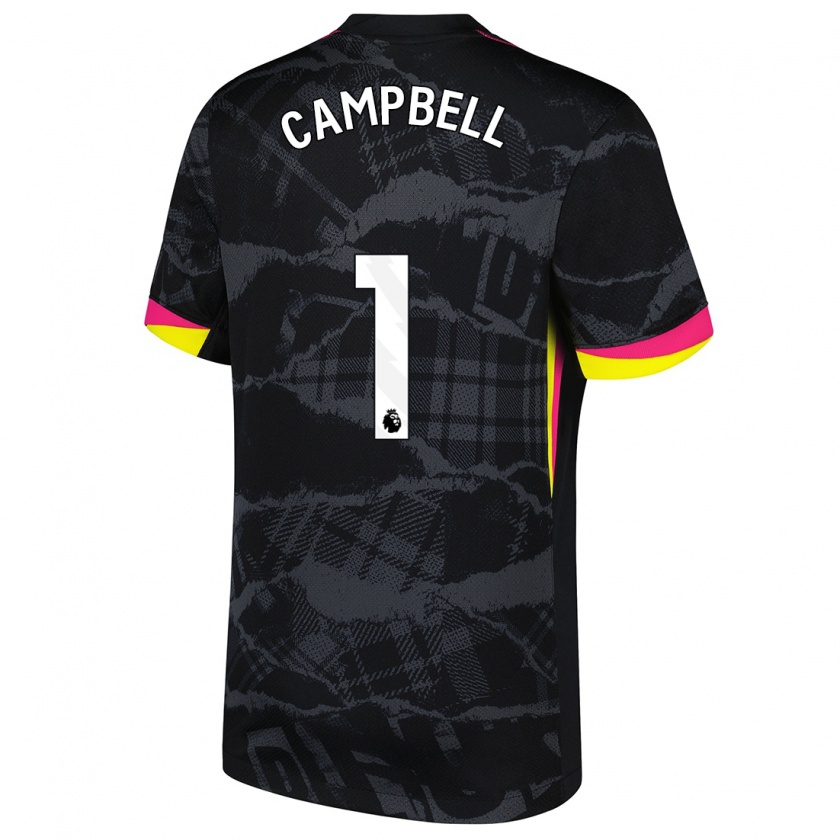 Kandiny Kinderen Luke Campbell #1 Zwartroze Thuisshirt Derde Tenue 2024/25 T-Shirt