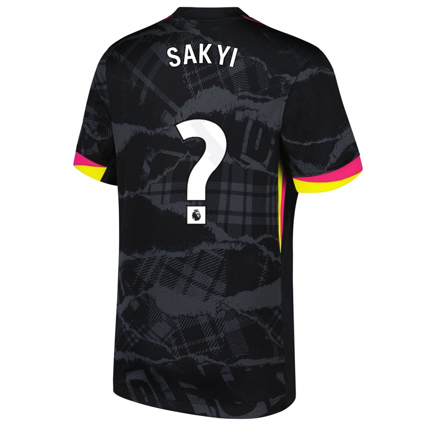 Kandiny Kinderen Samuel Rak-Sakyi #0 Zwartroze Thuisshirt Derde Tenue 2024/25 T-Shirt België