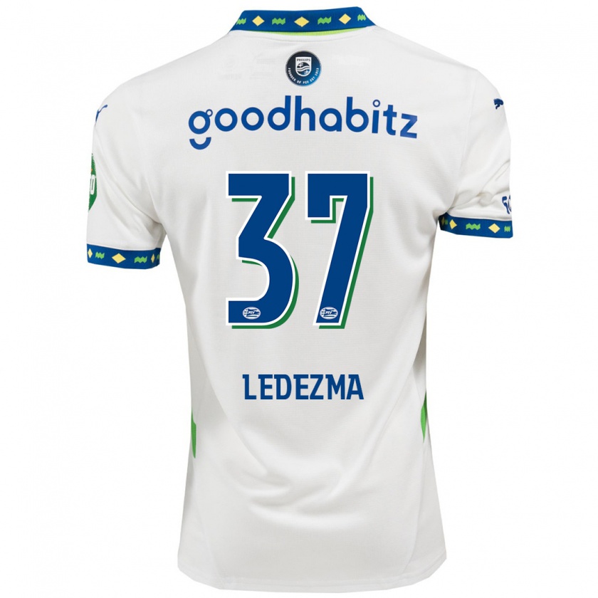 Kandiny Kinderen Richard Ledezma #37 Wit Donkerblauw Thuisshirt Derde Tenue 2024/25 T-Shirt