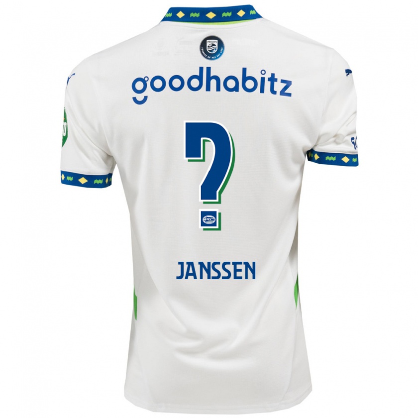 Kandiny Kinderen Niek Janssen #0 Wit Donkerblauw Thuisshirt Derde Tenue 2024/25 T-Shirt