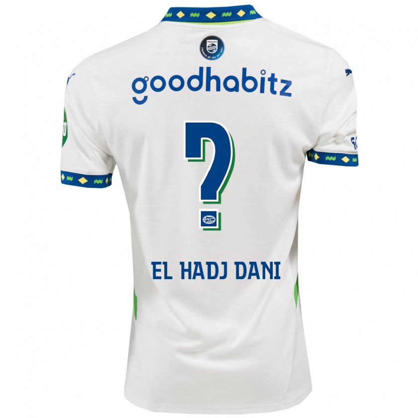 Kandiny Kinderen Soudais El Hadj Dani #0 Wit Donkerblauw Thuisshirt Derde Tenue 2024/25 T-Shirt