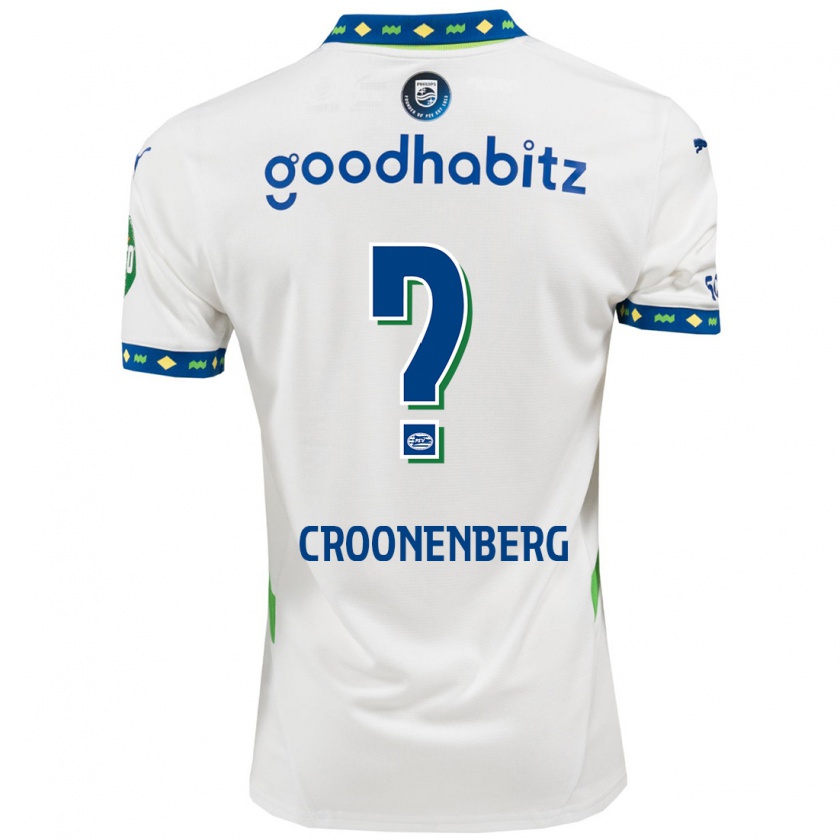 KandinyキッズLuca Croonenberg#0ホワイト ダークブルーサードユニフォームシャツ2024/25ジャージーユニフォーム