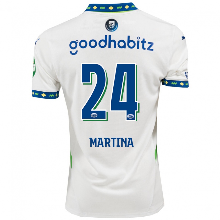 Kandiny Kinderen Shijona Martina #24 Wit Donkerblauw Thuisshirt Derde Tenue 2024/25 T-Shirt