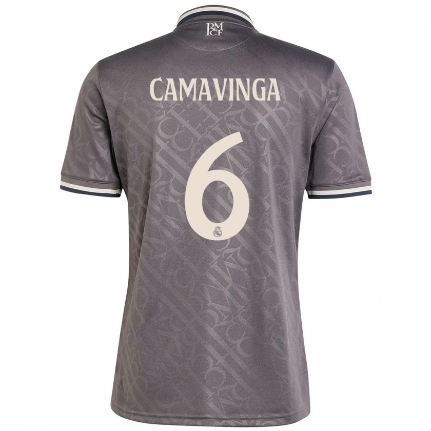 Kandiny Kinderen Eduardo Camavinga #6 Houtskool Thuisshirt Derde Tenue 2024/25 T-Shirt