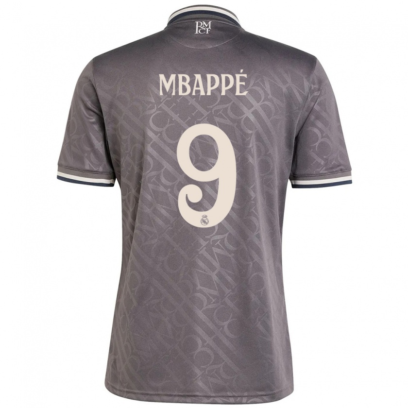 Kandiny Kinderen Kylian Mbappé #9 Houtskool Thuisshirt Derde Tenue 2024/25 T-Shirt