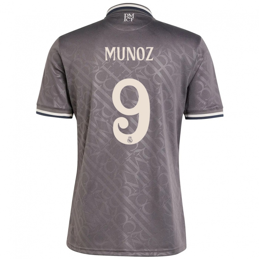 Kandiny Kinderen Víctor Muñoz #9 Houtskool Thuisshirt Derde Tenue 2024/25 T-Shirt