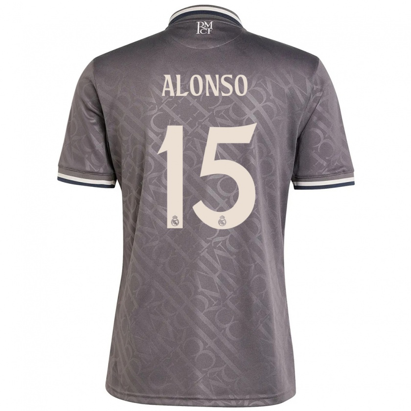 Kandiny Kinderen Borja Alonso #15 Houtskool Thuisshirt Derde Tenue 2024/25 T-Shirt